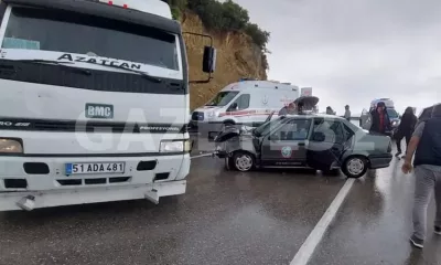 Isparta’da yağış nedeniyle kayganlaşan