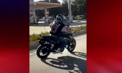 Isparta’da plakasız motosiklet sürücüsü,