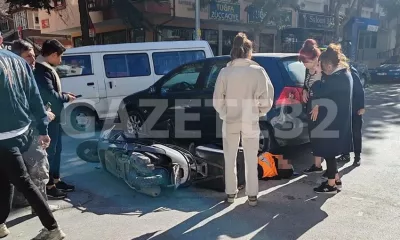 Isparta’da seyir halindeki otomobil