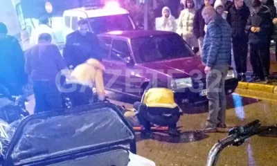 Isparta Çayboyu’nda, akşam saat 21.30 sıralarında otomobil ile motosikletin çarpışması